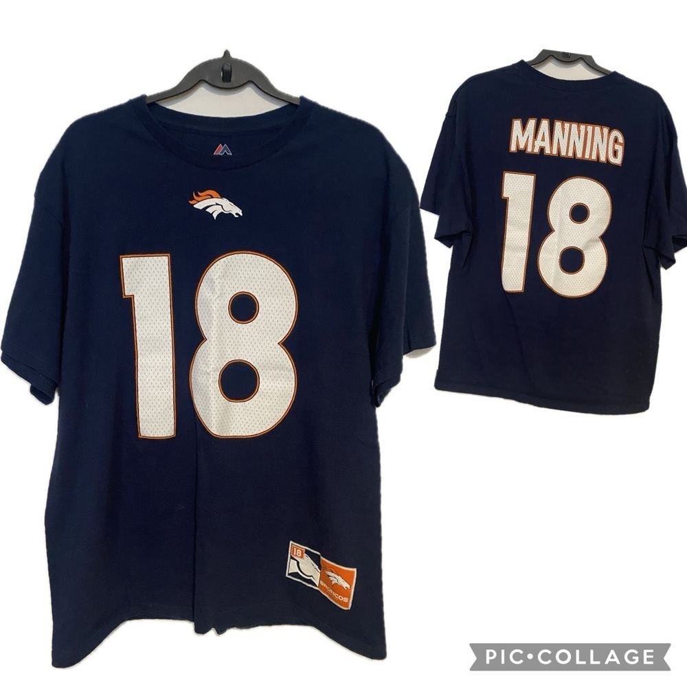 MANNING MAJESTIC #18 JERSEY SHIRT LARGE Denver Broncos